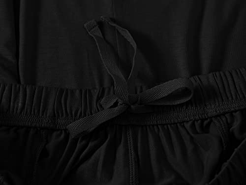 Men's Pajama Set Sleepwear Short Sleeve T-Shirt Shorts Lightweight Soft Summer Casual T-Shirt Shorts 2 Piece Set Black 2Xl #TOP5