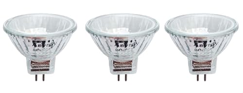 Anyray A1868Y (3-Bulbs) Clear MR11 12Volt 10Watt Reflector Light Bulb 10W 12V GU4