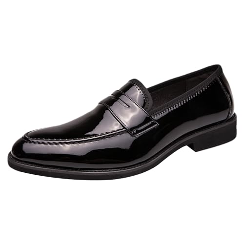 Mocasines penny ANUFER con charol de imitación brillante para un calzado formal impecable
