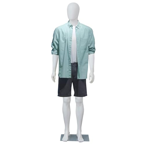 LIODUX 185CM Male Mannequin Dress Form Display - Mannequin Body Stand with Metal Base Realistic Full Body Dress Form for Clothing Jewelry Sewing and Retail Clothing Shops (M1)