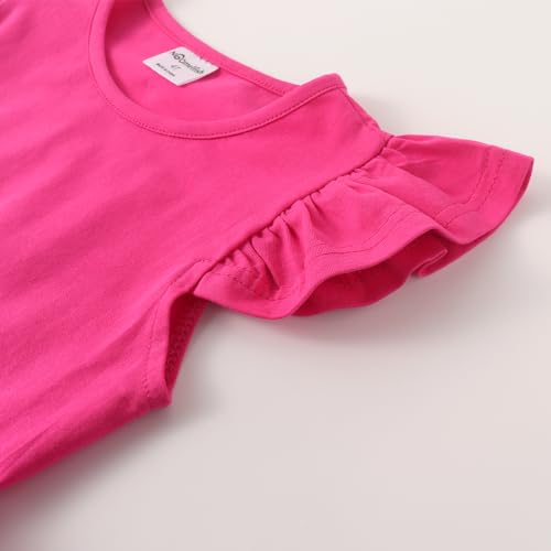 Noomelfish Girls Short Sleeve Layered Tulle Tutu Dress Ruffle Tiered Summer Princess Party Sundress (2-8 Years)4