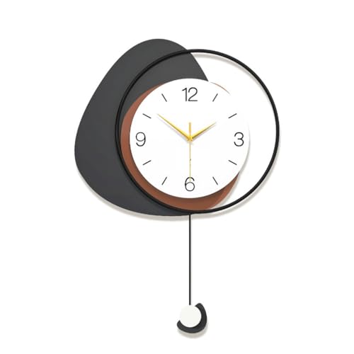 Horloge murale luxueuse silencieuse en métal nordique pour grand salon