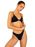 Dippin' Daisy's Nocturnal Bikini Bottom for Women with Cheeky Back Coverage, High-Cut Bikini Bottom with Curved Waistline and Low-Waist Fit Black
