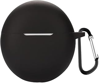 جراب سيليكون متوافق مع اوبو انكو بادز 2، جراب حماية محمول مع سلسلة مفاتيح لاوبو انكو بادز 2 (أسود)