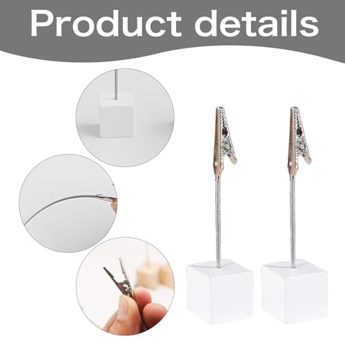 10 Stück Fotohalter mit Klammern,Kartenständer,Memo Clip Halter,Fotoständer,Zettelhalter,Fotohalter Tisch Holz,Stationen Aufsteller Grundschule,Bilderhalter zum Hinstellen,Tischkartenhalter für Bilder