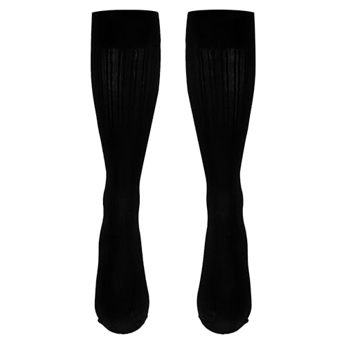 Image of Truform Medical Compression Socks, 20-30 mmHg, Women's Dress Socks, Knee High Over Calf Length, Black, Small
