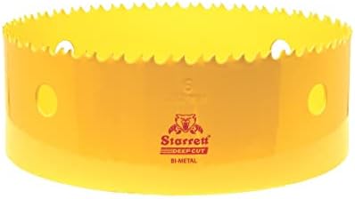 Starrett Deep Cut Hole Saw - DCH0438 Heavy Duty Bi-Metal with Extra Cobalt HSS Teeth - For Metals Wood Cast Iron Fibreglass Plastic Materials - 111mm