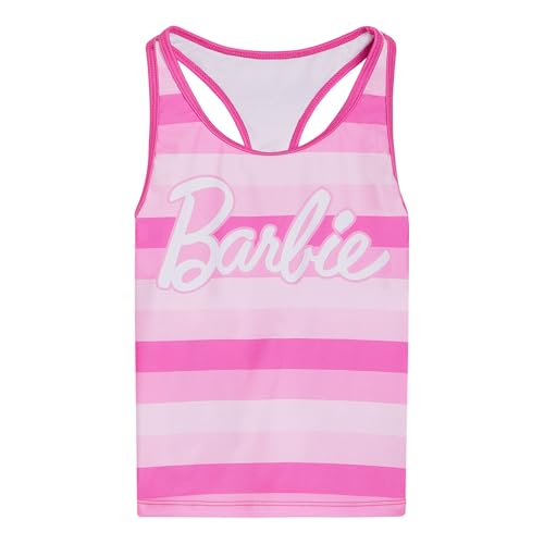 Barbie Girls Racerback UPF 50+ Tankini Top and Swim Shorts Outfit Set Little Kid to Big Kid Sizes (4-14-16)2