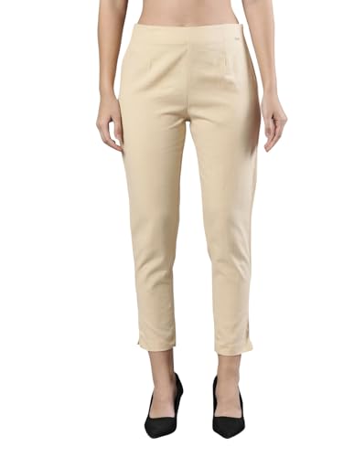 Image of Femmora Comfortable Fit Solid Straight Pant, Breathable Cotton Fabric with Side Zip Button Closure, for Women, Pack of 1