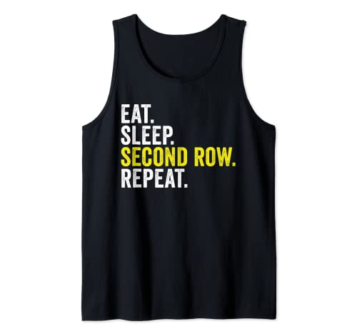 Eat Sleep Second Row Repeat Funny Rugby Tank Top
