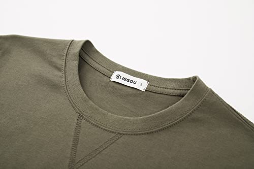 Image of KLIEGOU Men's 100% Cotton Longline T-Shirt, Pre-Shrunk Soft