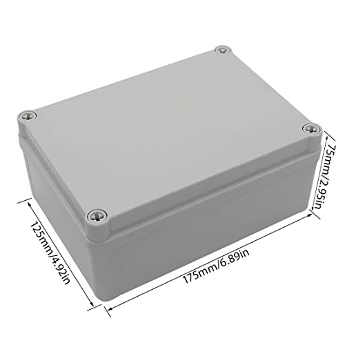 Lemotech Junction Box Ip67 Waterproof Dustproof Abs Plastic Project Box For Electrical Outdoor Enclosure Gray 6.9 X 4.9 X 3 Inch (175 X 125 X 75 Mm) #TOP3