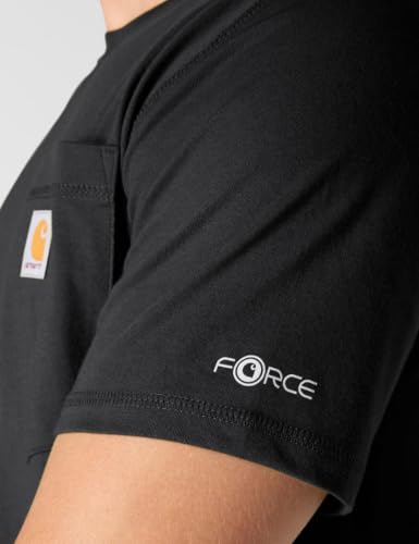 Carhartt Men's Force Relaxed Fit Midweight Short-Sleeve Pocket T-Shirt, Black, X-Large/Tall