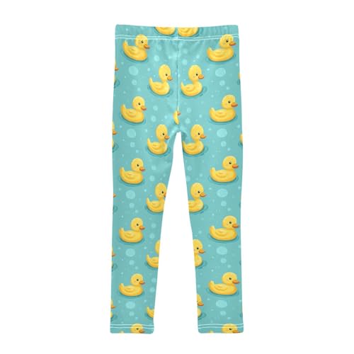 Girls Leggings Cartoon Yellow Duck Soft Toddler Leggings for Girls Kids Pants Size 4T-10T2