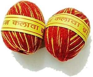 Deevine Craft bhanwarji Pooja Kalawa Mauli Sacred Thread, Naal, Raksha Sutra, Shudh Pavitra Pious Dhaga Hindu Religious Cotton Wrist and roli Pack of 12 Pieces in Box