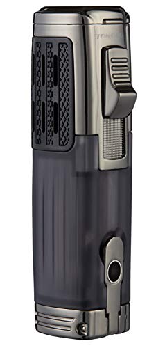 image for TOMOLO Cigar Lighter Triple Jet Flame Torch Lighter Refillable Butane 