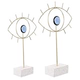 Toyvian 2 Piezas de Decoración de Mal de Ojo Metálica, Adornos de Hierro para Mesa, Diseño Moderno Minimalista, Tamaño Pequeño y Grande, Adecuado para Sala de Estar y Escritorio