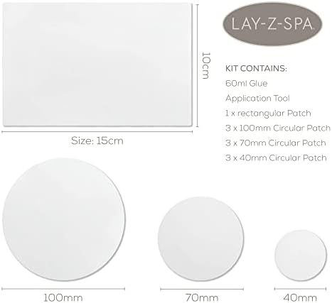 Lay-Z-Spa BWA0010 Vinyl Repair Kit for Hot Tubs, Inflatable Spas and Above Ground Pools (Repair Patches, Glue and Application Tool)