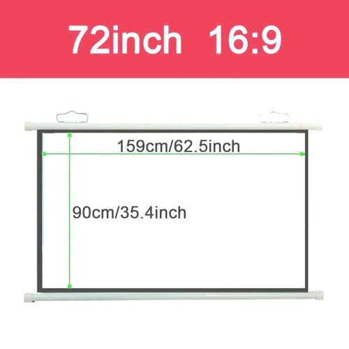 Pantalla manual para proyector 72 pulgadas 16:9 miniatura 6
