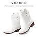 DREAM PAIRS Girls Cowgirl Boots Cowboy Boots with Low Heel Western Embroidered Fashion Mid Calf Shoes for Toddler/Little Kid/Big Kid,Size 9 Toddler,White,KKUMMB2509