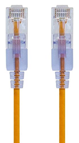 Image of Monoprice Cat6A 1ft Yellow 10-Pk Patch Cable UTP 30AWG 10G Pure Bare Copper Snagless RJ45 SlimRun Series Ethernet Cable
