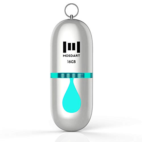 mosDART Stylish 16GB USB2.0 Flash Drive Unique Memory Stick Thumb Drive Jump Drive Zip Drive Pen Drive with Led Indicator,Silvery with Tiffany Blue