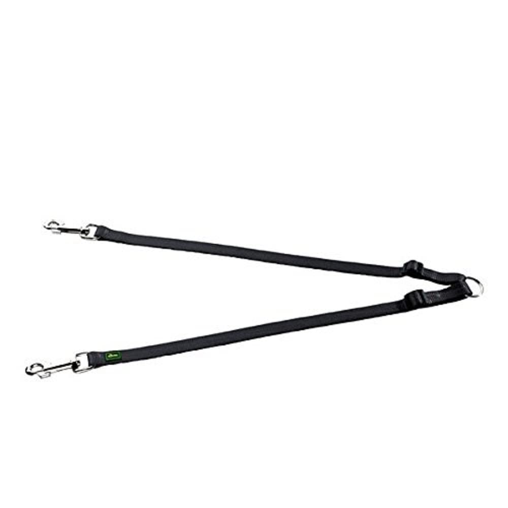 HUNTER 35794 Extension de Laisse Double en Nylon Réglable en Longueur Noir 28-44 cm