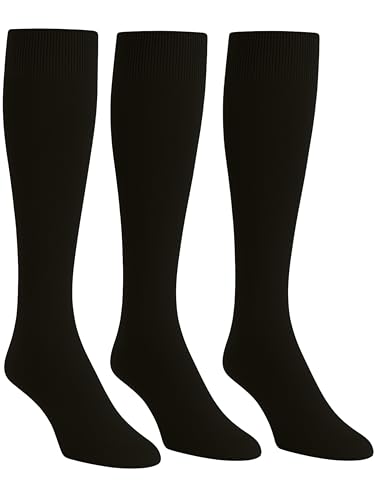 o-day Calze Uomo Lunghe Caldo Cotone (Confezione da 3) – Morbide Calze Lunghe Uomo Invernali in Tinta Unita o Fantasia (IT, Numero, 39, 46, Regular, Regular, 3 Paia - Tinta Unita Nero)