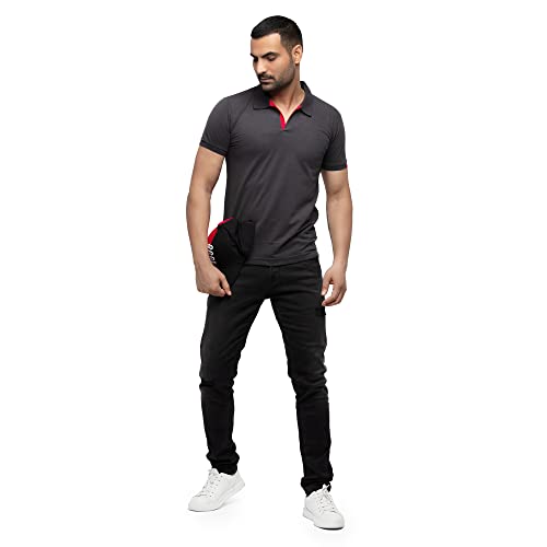 Image of Status Quo Men's Polo T-Shirt | Rich Cotton Blend | Slim Fit | All Day Comfort | Contrast Inner Placket | Polo Collar