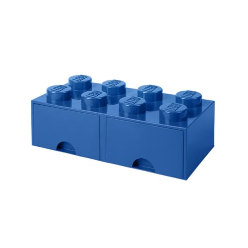 LEGO 40061731 Brique de Rangement Empilable 8 avec Tiroir Plastique Bleu 50 x 25 x 18 cm