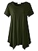 LARACE Lanmo Womens Swing Tunic Tops Loose Fit Comfy Flattering T Shirt (XL, Army Green)