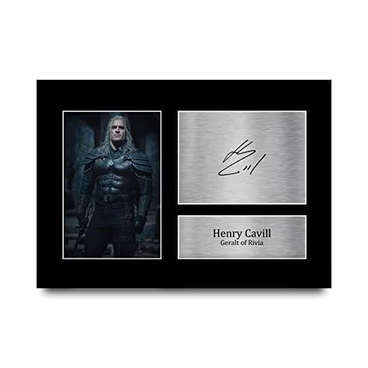 HWC Trading A4 Henry Cavill The Witcher Los Regalos Imprimieron La Imagen Firmada Del Autógrafo Para Los Fans De La Demostración De Serie De Televisión