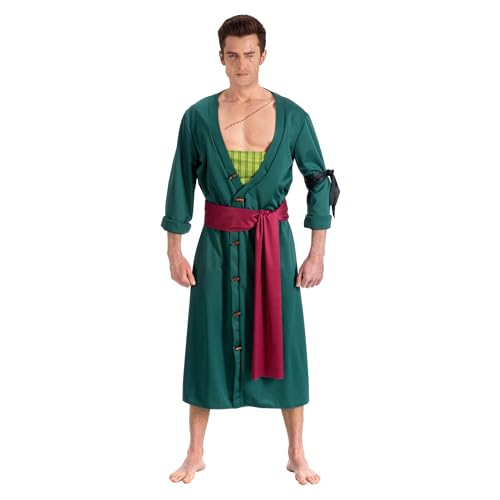 Chaks - Disfraz de Zoro para hombre, traje oficial de One Piece,