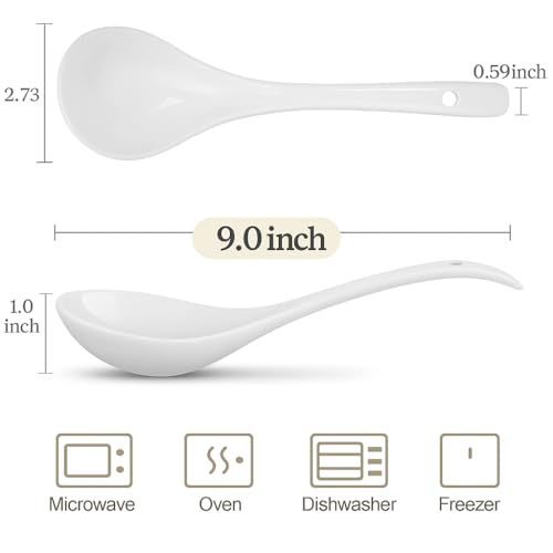 Image of Serving Spoon Ceramic Serving Spoon Set of 2 Long Handled Spoon, Ceramic Tableware Set of 2 Piece