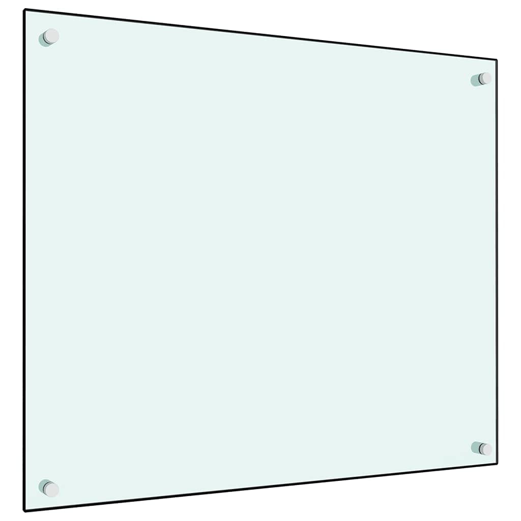 vidaXL Kitchen Backsplash Heat-Resistant Scratch-Resistant Kitchen Decor Wall Panel System Tile Splash Guard Milk 70 x 60 cm Tempered Glass
