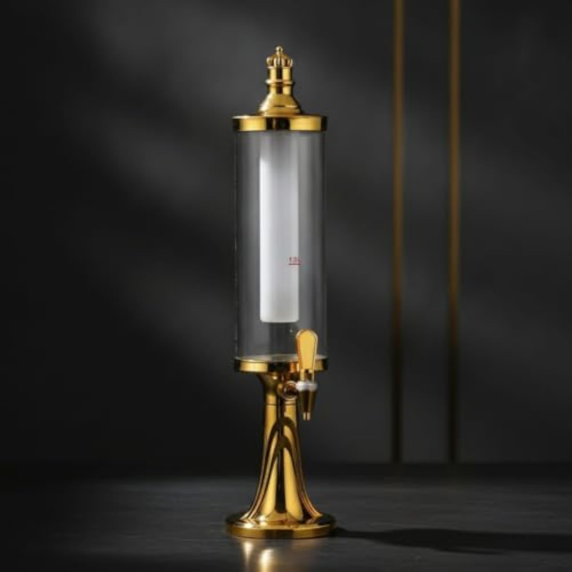 Cylindrical Beverage Dispenser with Tap, Clear Drink Dispenser for Hosts