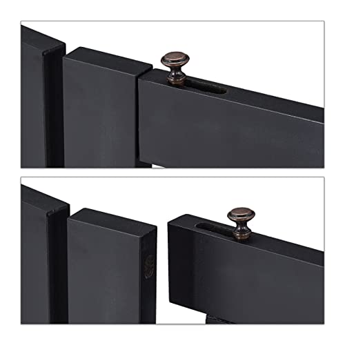 Relaxdays Absperrgitter, HxB: 92x154 cm, faltbar, mit Tür & Füßen, freistehendes Hunde Schutzgitter, Türgitter, schwarz