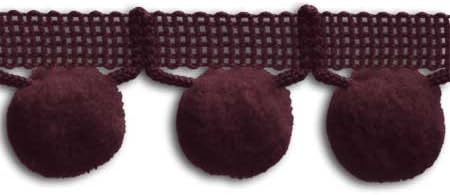 Eggplant 1-1/4 INCH Jumbo Ball Fringe 10 Yards
