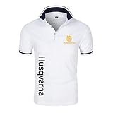 Renta Po.lo T-Shirts à Manches Courtes Homme H.u.s.q.v.a.r.n.a, Po.lo de Golf Légère Confortable, Haut évacuant l'humidité pour Jogging Motion Fitness -White||XXL