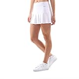 Sportkind Mädchen & Damen Tennis, Hockey, Golf Faltenrock mit Innenhose, atmungsaktiver Skort, UV-Schutz, Weiss, Gr. 158