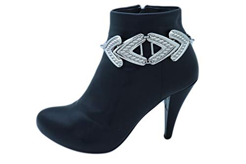 Tfj Women Western Fashion Jewelry Boot Bracelet Silver Color Metal Chain Shoe Arrow Charm Biker Accessory #TOP2