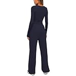 Darong Women's 2 Piece Outfits Lounge Sets 2025 Fall Long Sleeve Tops Wide Leg Pants Casual Matching Set - Image 2