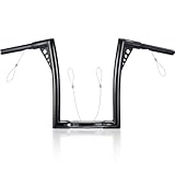 MoKitDora Sportster Dyna Softail 12” Rise Ape Hangers 1.25” Fat 1' Clamp Handlebar Z Bars for Harley XL 883/1200,1994-up Road King & 1998-2013 Road Glide, Gloss Black