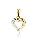 Produktbild Miore Anhänger mit Herz Bicolor Gelbgold / Weißgold 9 Karat / 375 Gold Diamant Brilliant