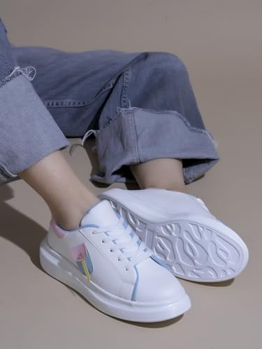 Image of Longwalk White Sneakers for Women & Girls | Trendy & Lightweight Casual Shoes
