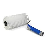 DEWEPRO Entlüftungsroller Stachelwalze ø123mm x 230mm Breite - Handstachelwalze mit 40mm Stachellänge - Entlüfterrolle, Entlüftungswalze - Igelwalze in Profi-Qualität