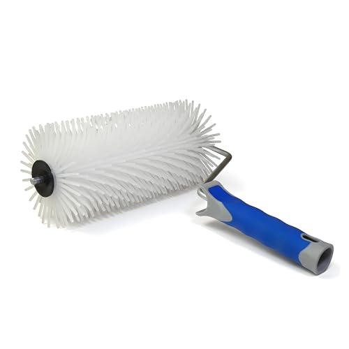 DEWEPRO Entlüftungsroller Stachelwalze ø123mm x 230mm Breite - Handstachelwalze mit 40mm Stachellänge - Entlüfterrolle, Entlüftungswalze - Igelwalze in Profi-Qualität