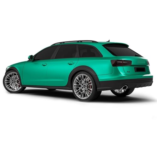 Image of WISDOM Teal Green Metallic Vehicle Wrap Vinyl Matt Finish Easy Apply Air-Release Weatherproof DIY Car & Motorcycle Wrap (Cool Teal Green, 20 Inch X 5 Feet)