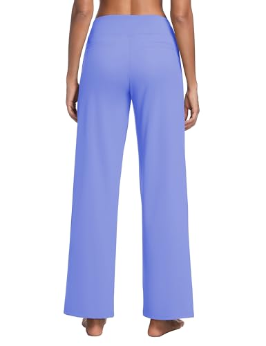 Image of BUBBLELIME Women High Waist Wide Legs Yoga Pants Loose Sweatpants Pockets | 29 inch /31 inch /33 inch /35 inch /37 inchInseam,2 Styles / Dress /Basic,Lounge,Comfy,Stretch Casual Work