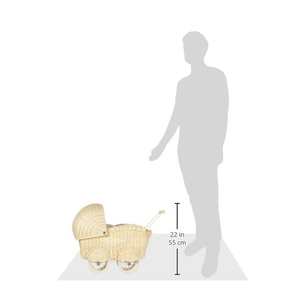 Small Foot 8754 Puppenwagen Korbgeflecht in großer Ausführung aus robustem Rattan mit Vollgummireifen – Bild 4